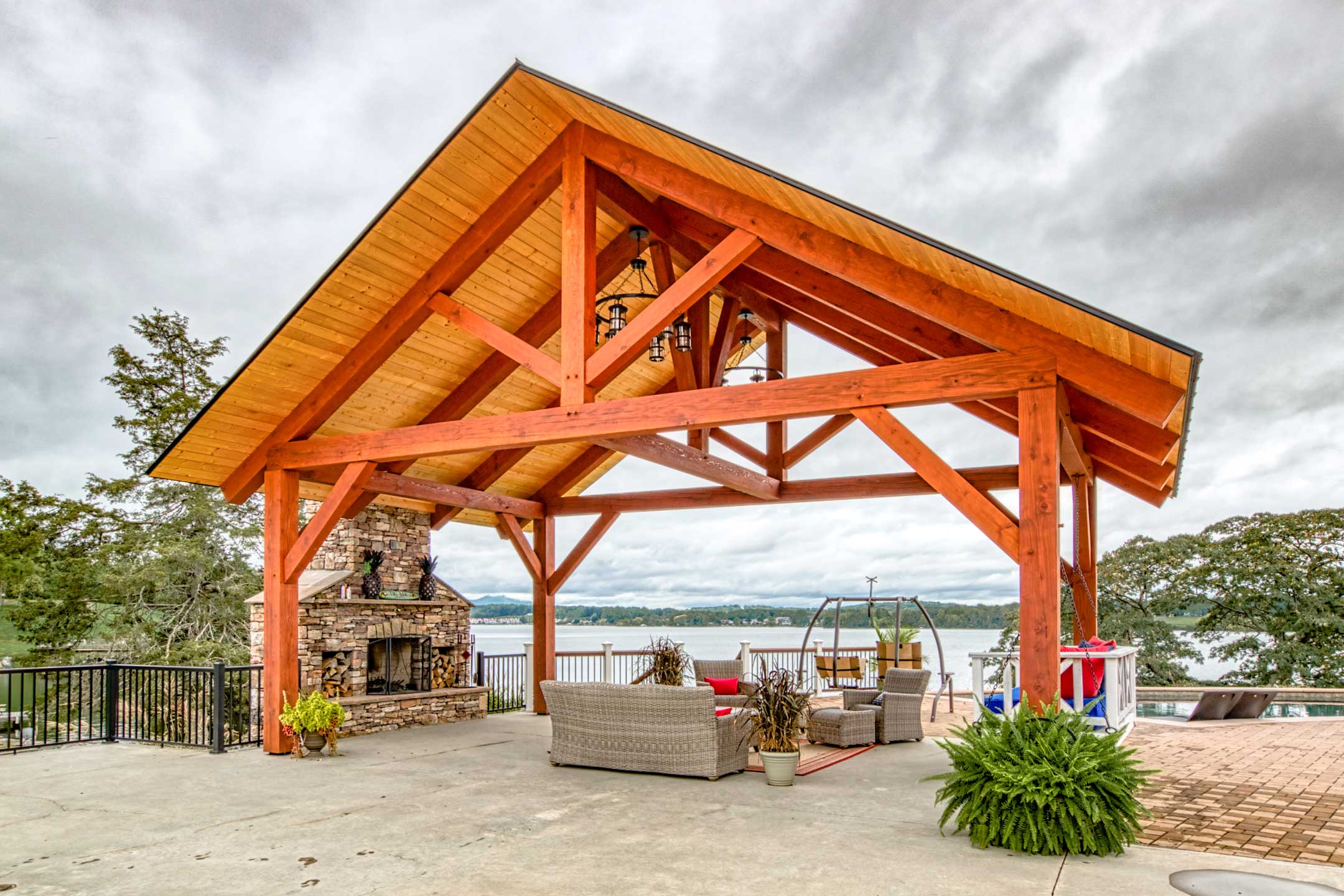 Blue Ridge Timberwrights - Claytor Lake Pavilion with outdoor seating