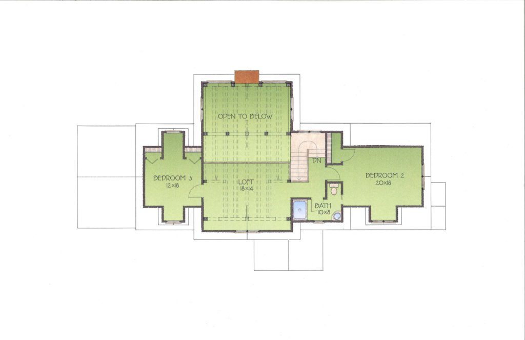 Chestnut Ridge floor plan illustration - Blue Ridge Timberwrights