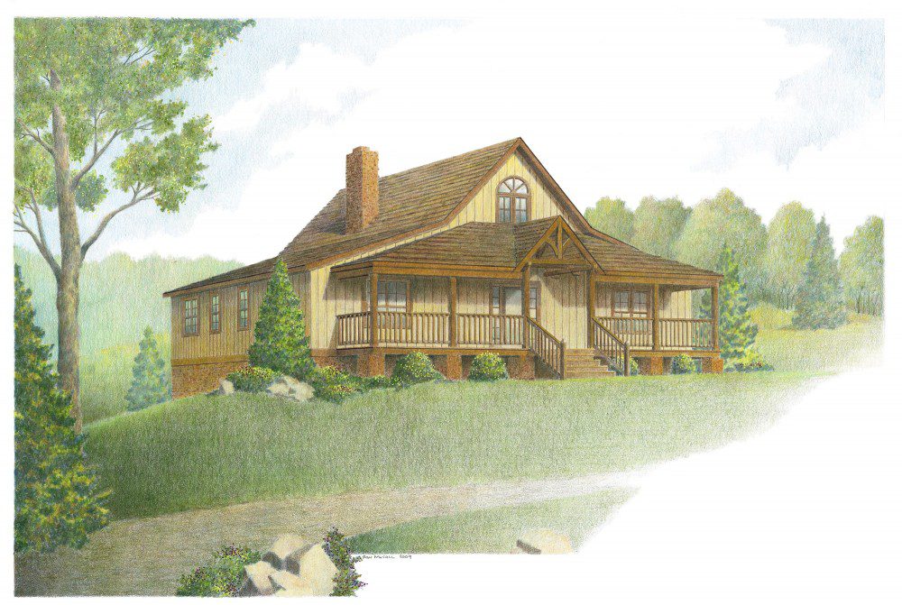 The Concord Exterior - Illustration - Blue Ridge Timberwrights