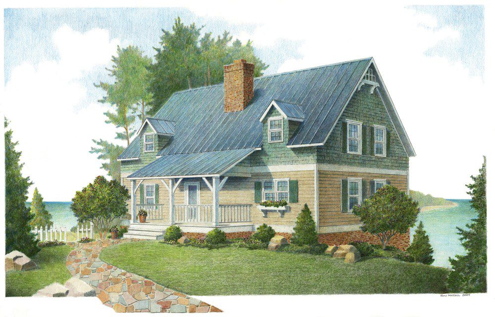 The Hampton Exterior - Illustration - Blue Ridge Timberwrights