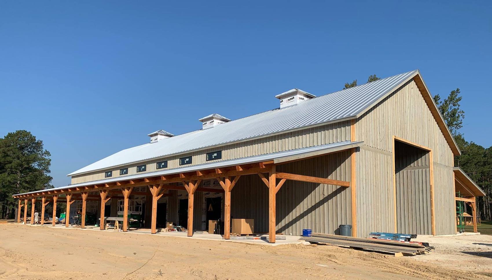 The Rustic Barn at Half Moon Barn Exterior Construction 1 - Blue Ridge Timberwrights Event-Venues-Gallery
