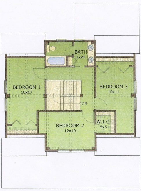 The Small Cape floor plan - Blue Ridge Timberwrights