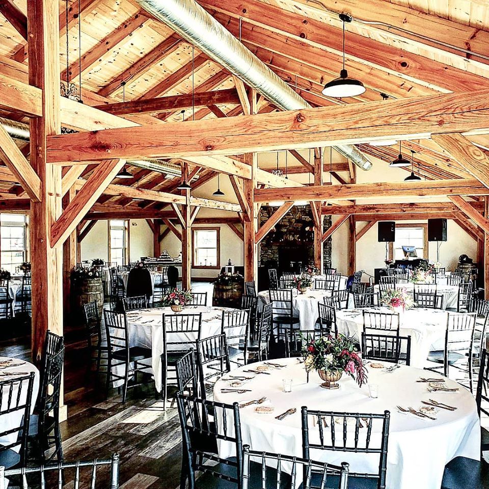 Decorated tables for an event - Fox Meadow Barn Blue Ridge Timberwrights Event Venues Gallery
